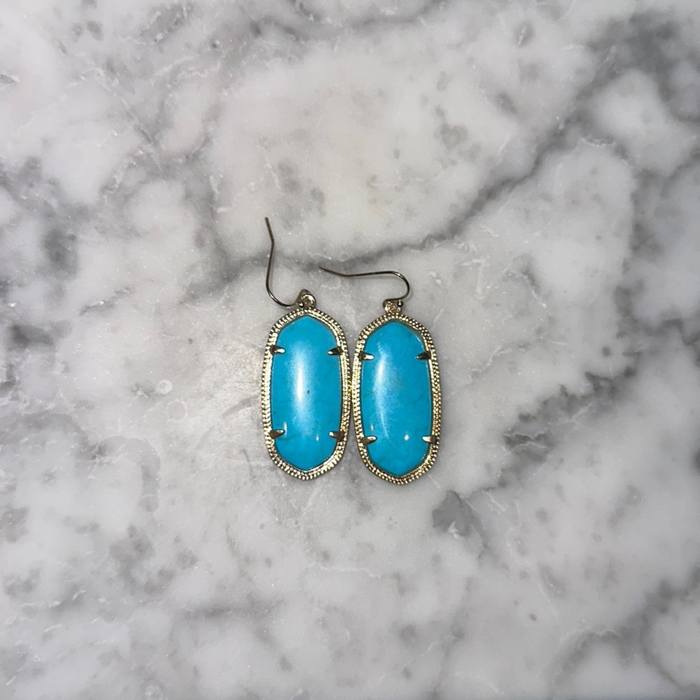 Kendra Scott Elle Gold Drop Earrings in Turquoise